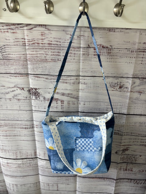 Daisy Denim-like Patchwork Bag