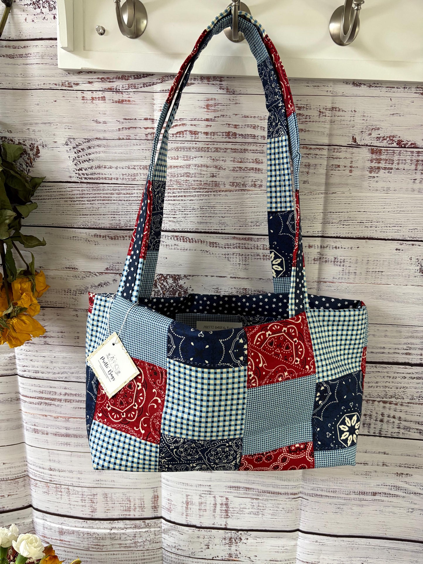 Americana Patchwork Hobo Bag