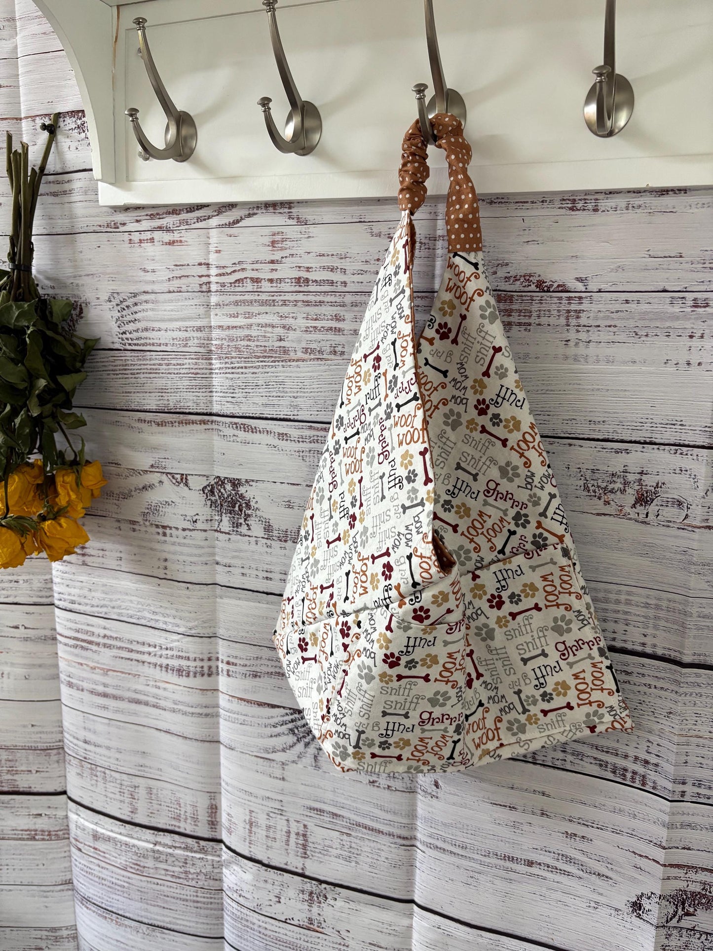 Dog Print Origami Bag