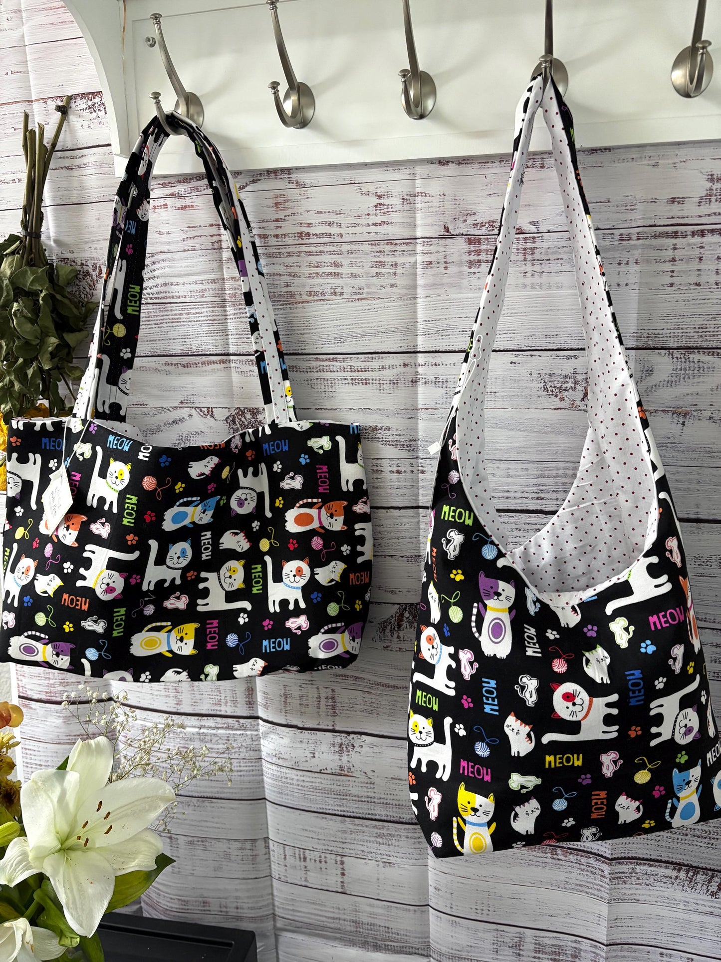 Colorful Cat Hobo Bag