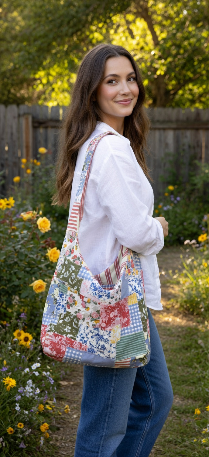 Shabby Chic Patchwork Hobo Bag