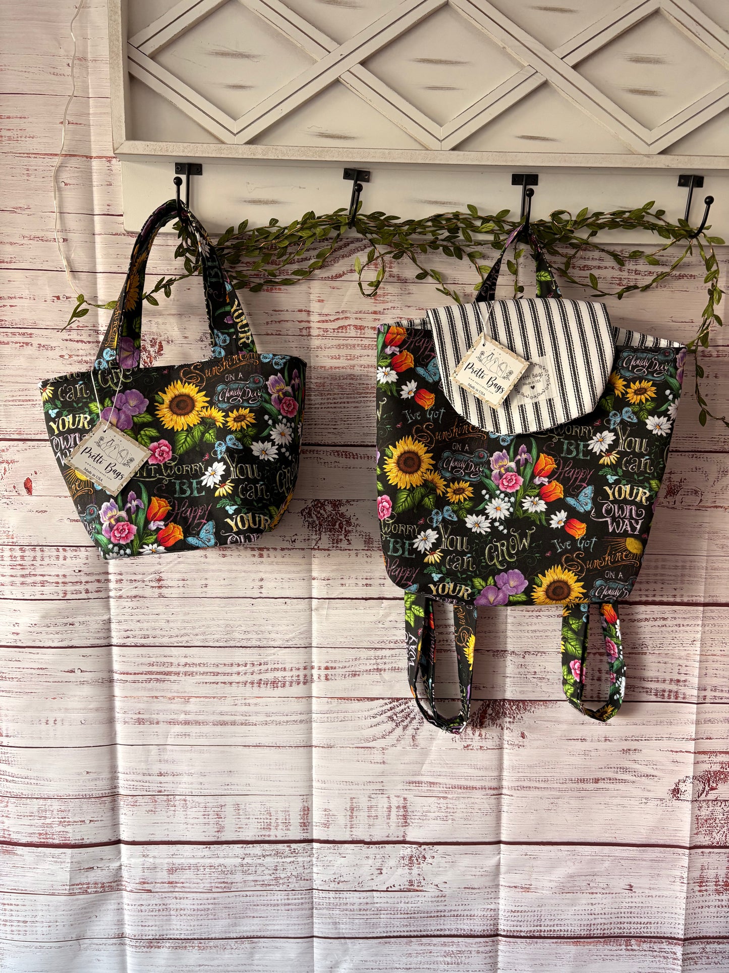 Inspirational quotes Floral Bag