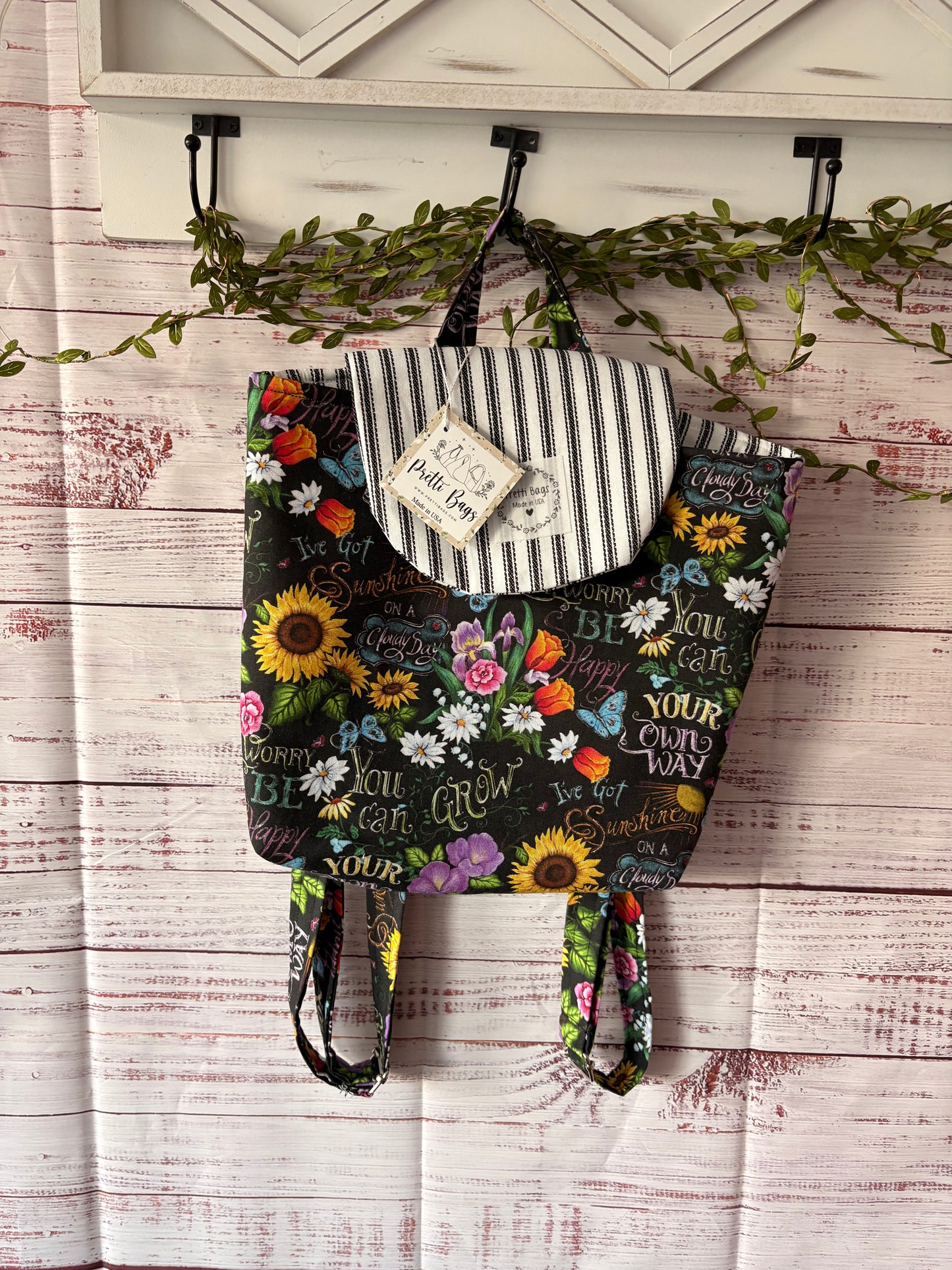 Inspirational quotes Floral Bag