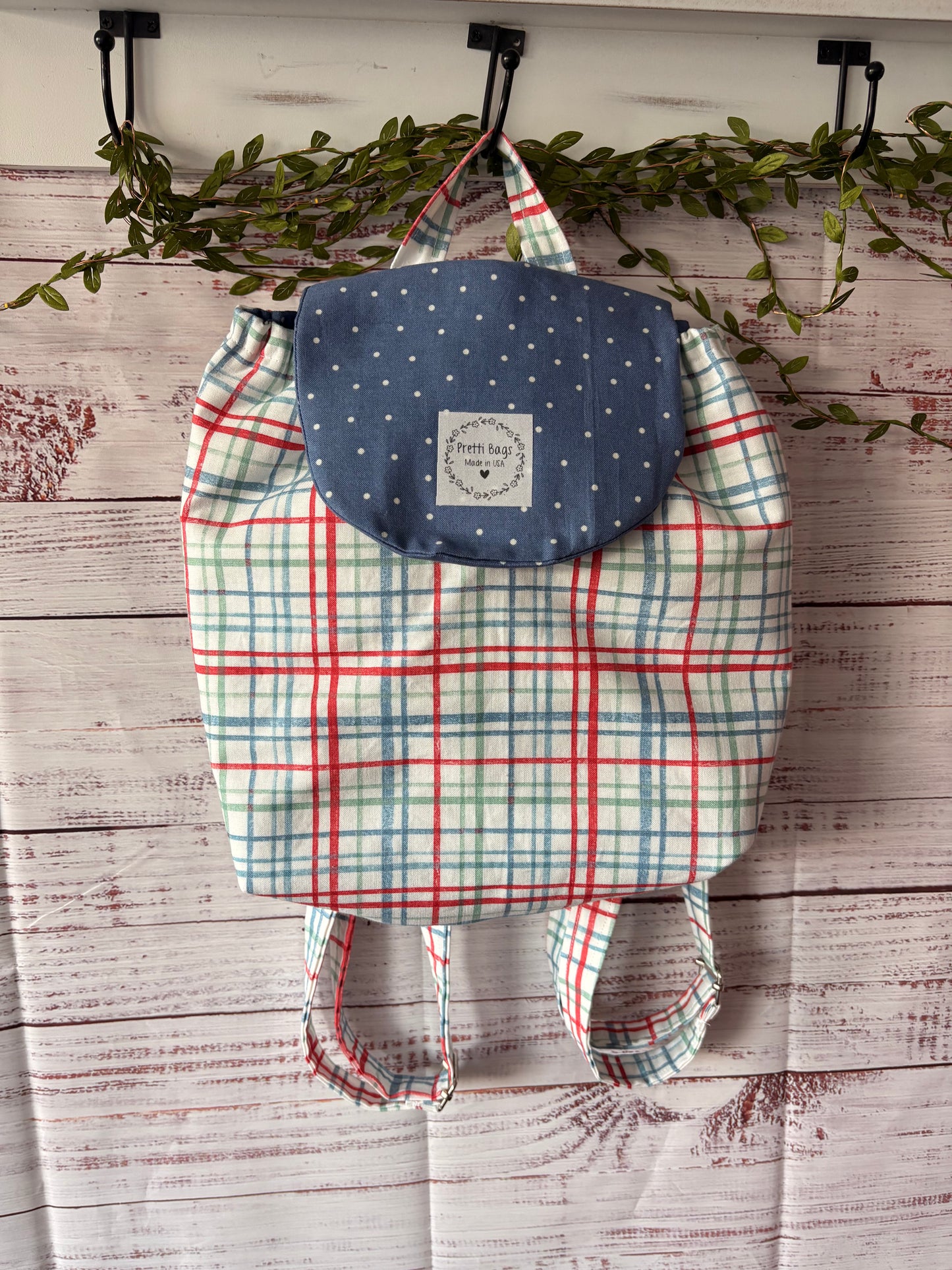 Blue Red Grid Bags
