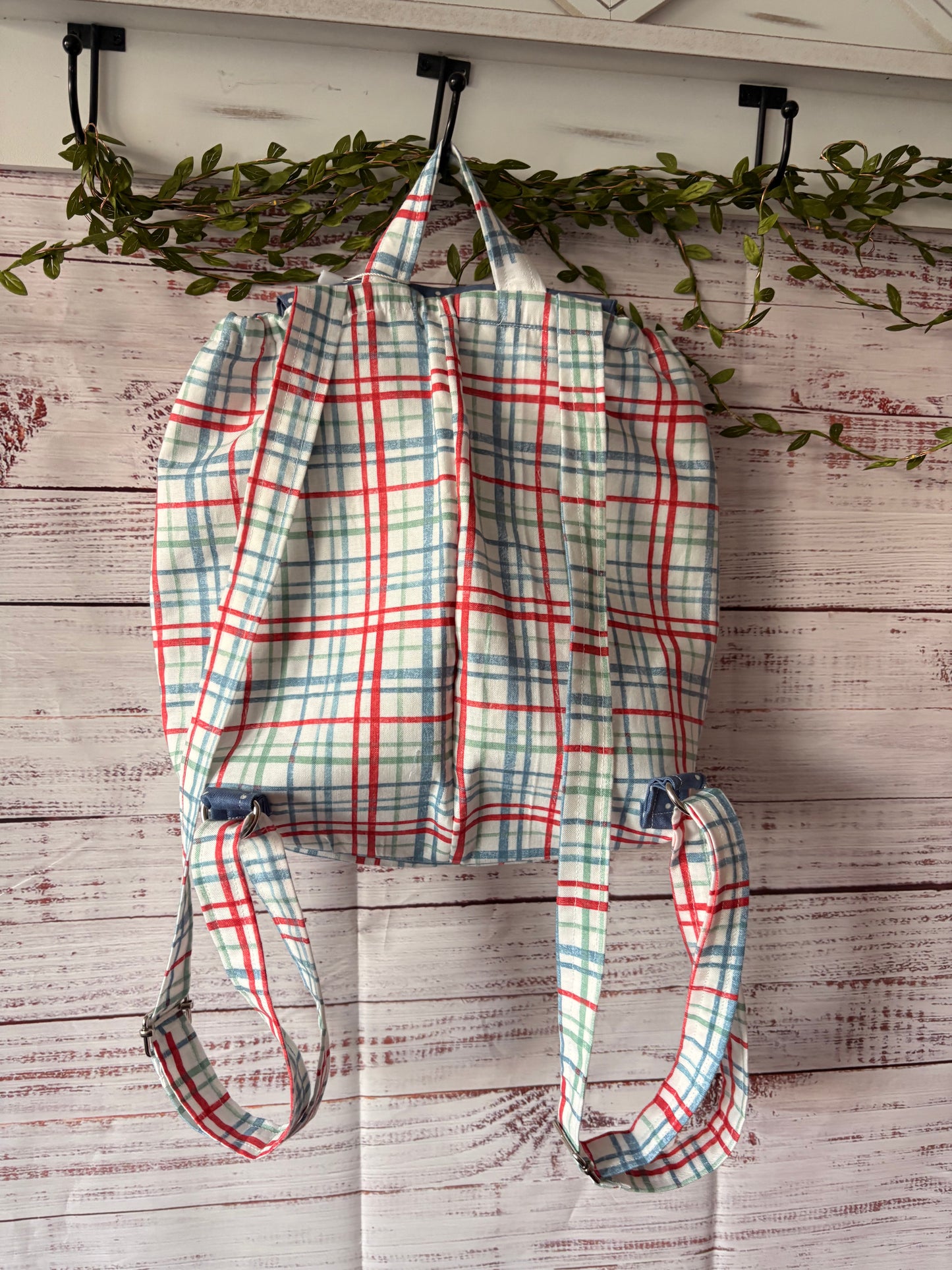 Blue Red Grid Bags