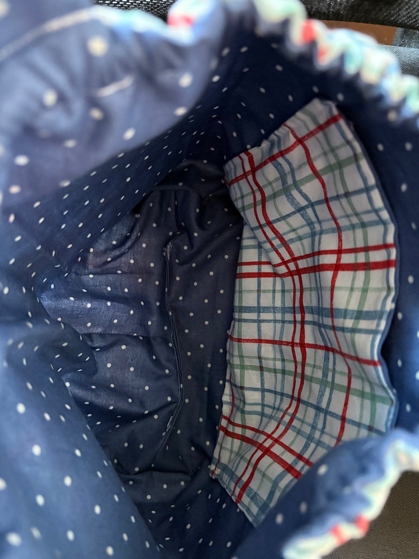 Blue Red Grid Bags