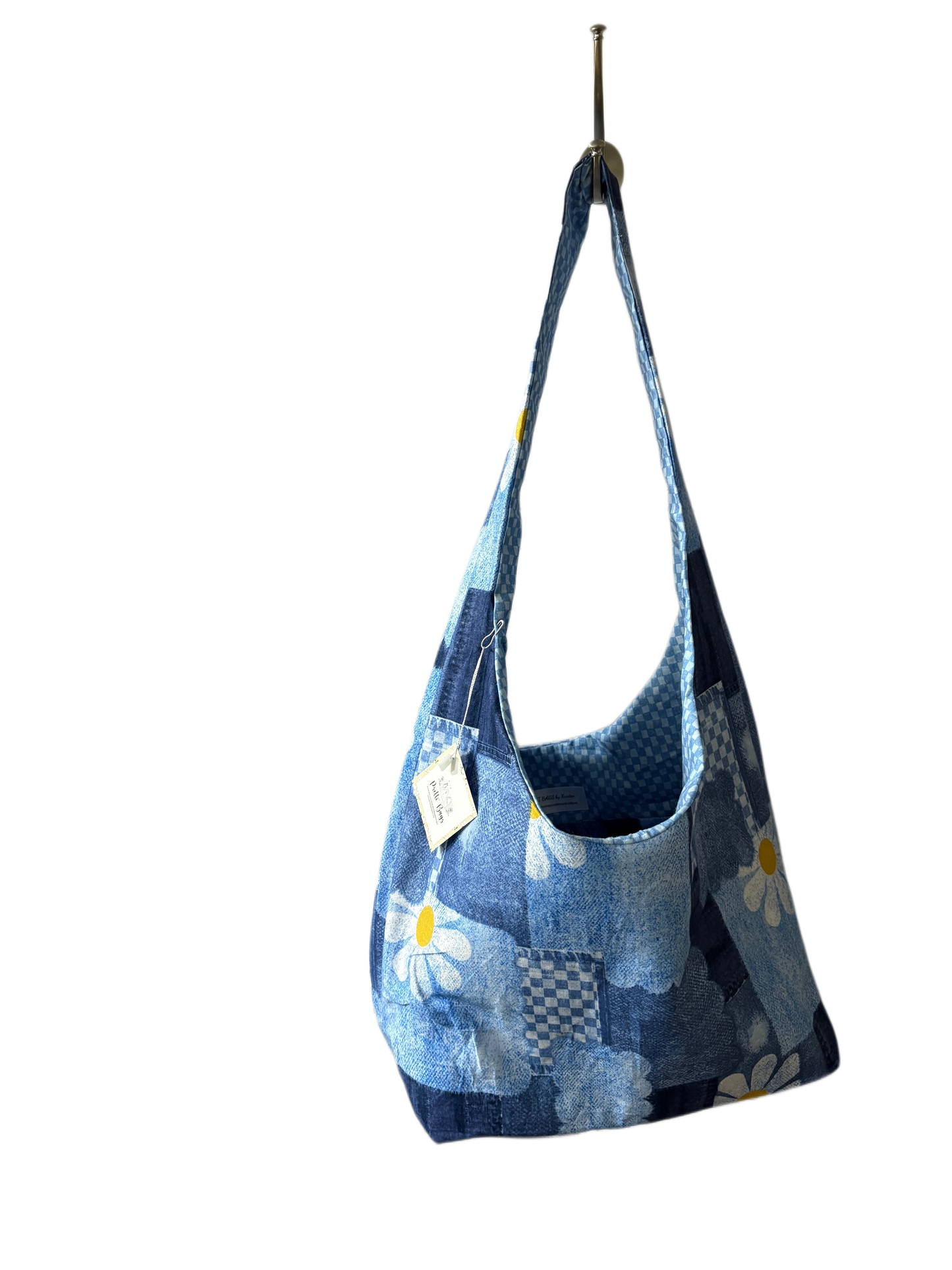 Denim Patchwork Hobo Bag