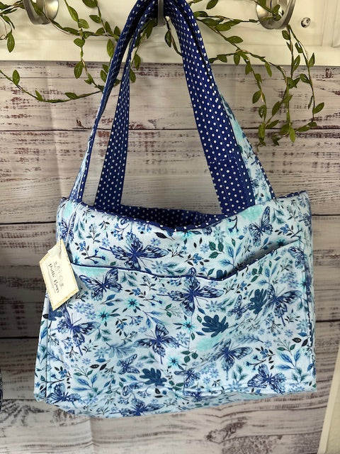 Blue Floral Butterfly