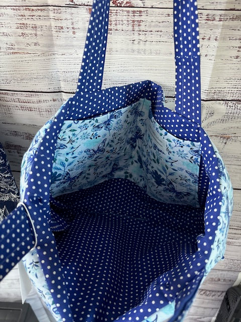 Blue Floral Butterfly