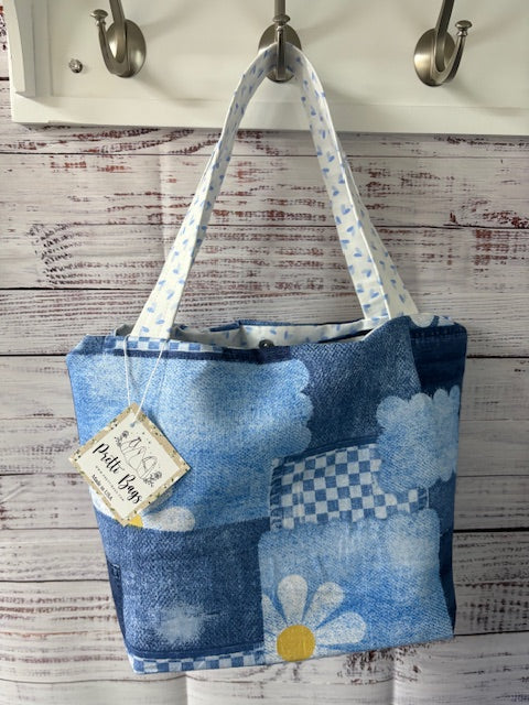 Daisy Denim-like Patchwork Bag