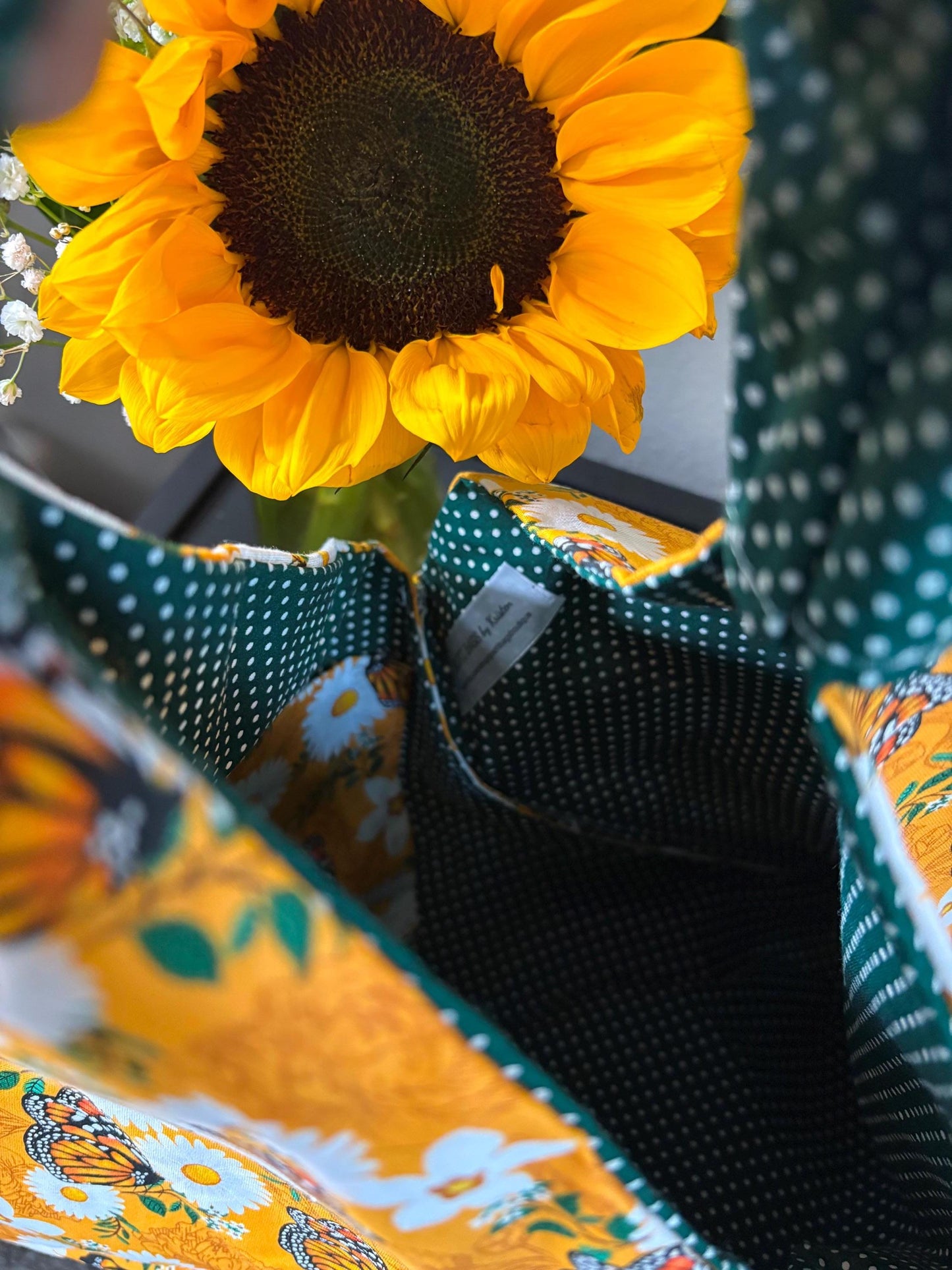 Monarch Butterfly Floral Origami Bag