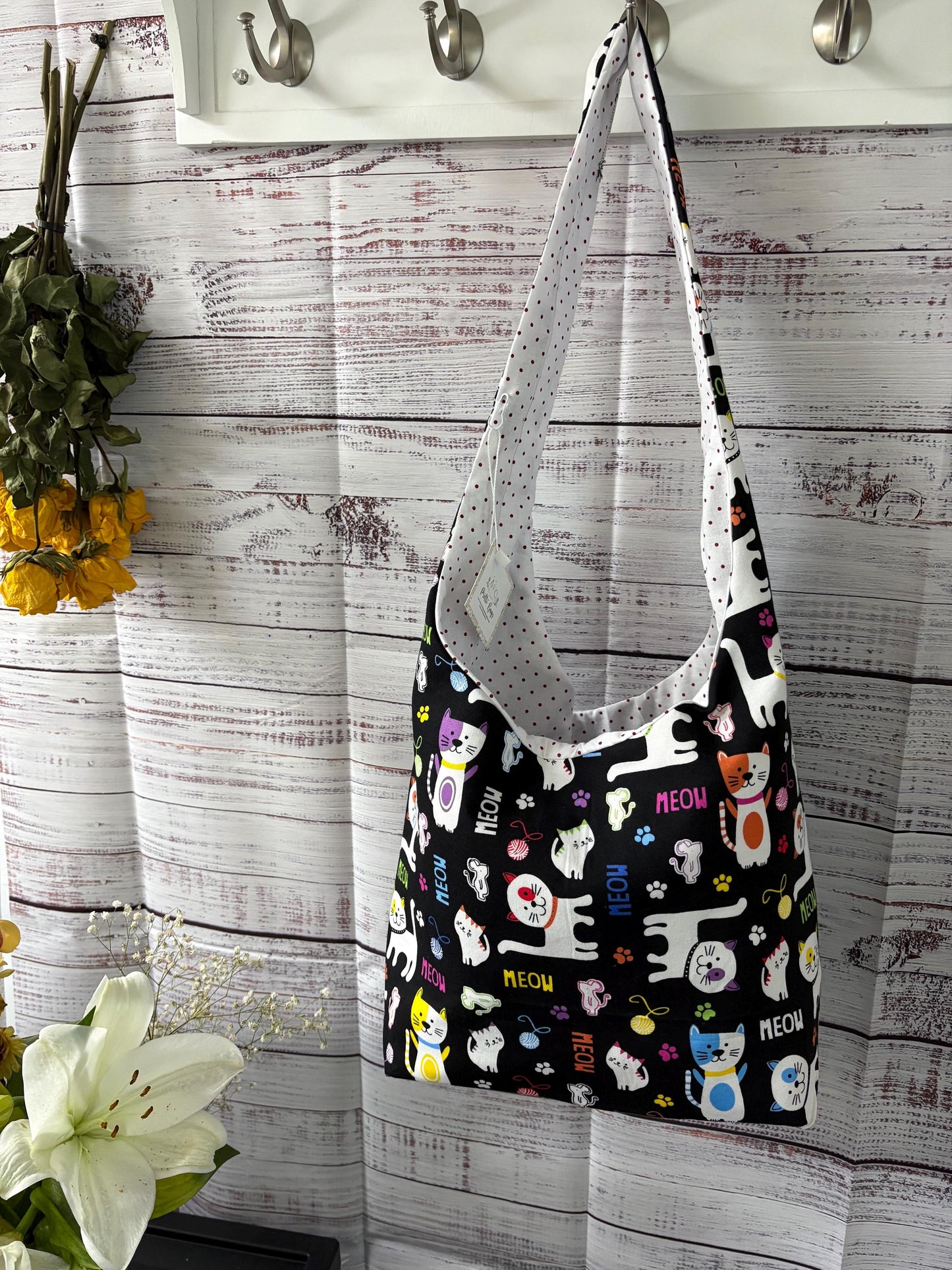 Colorful Cat Hobo Bag