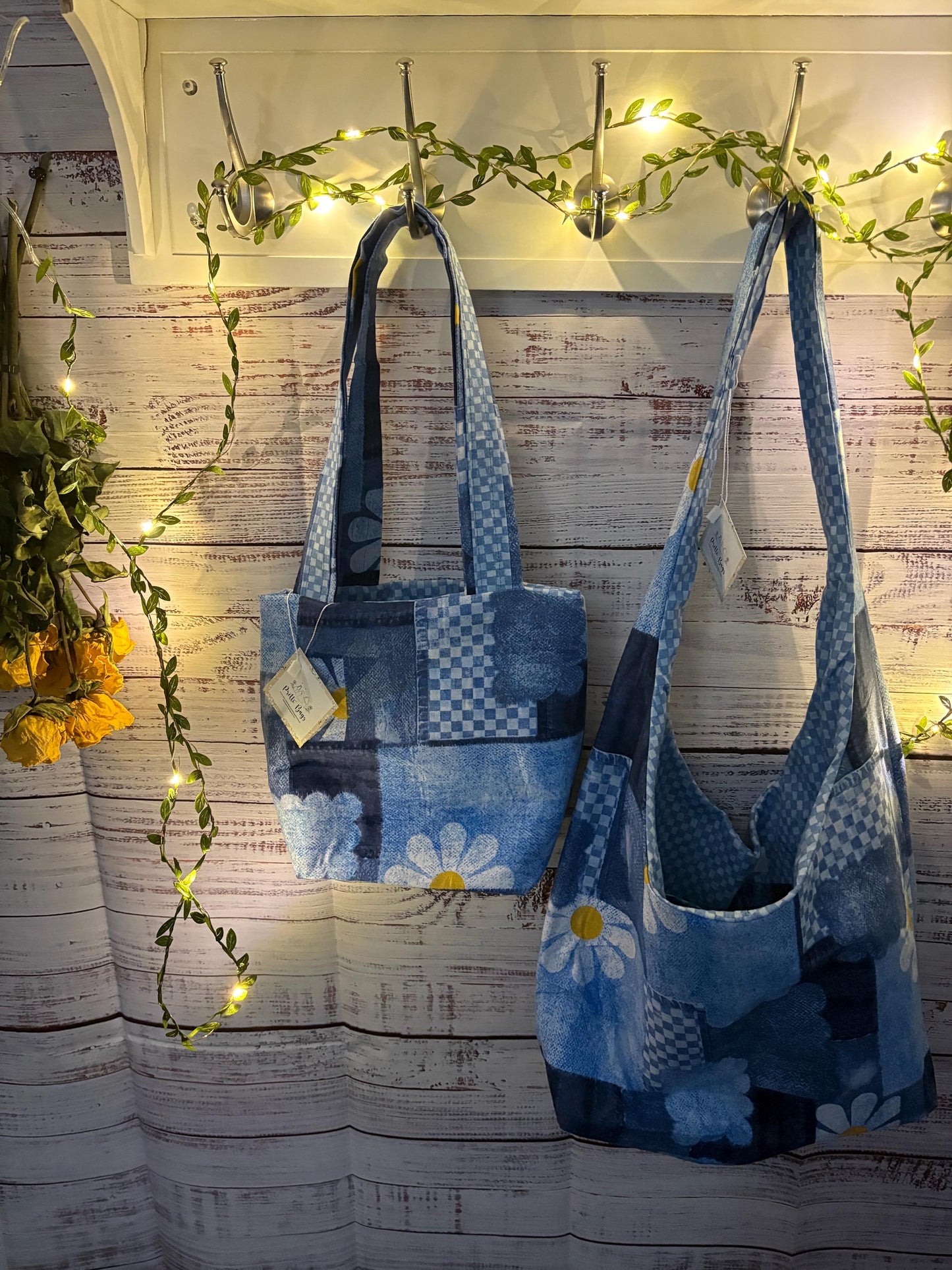 Denim Patchwork Hobo Bag