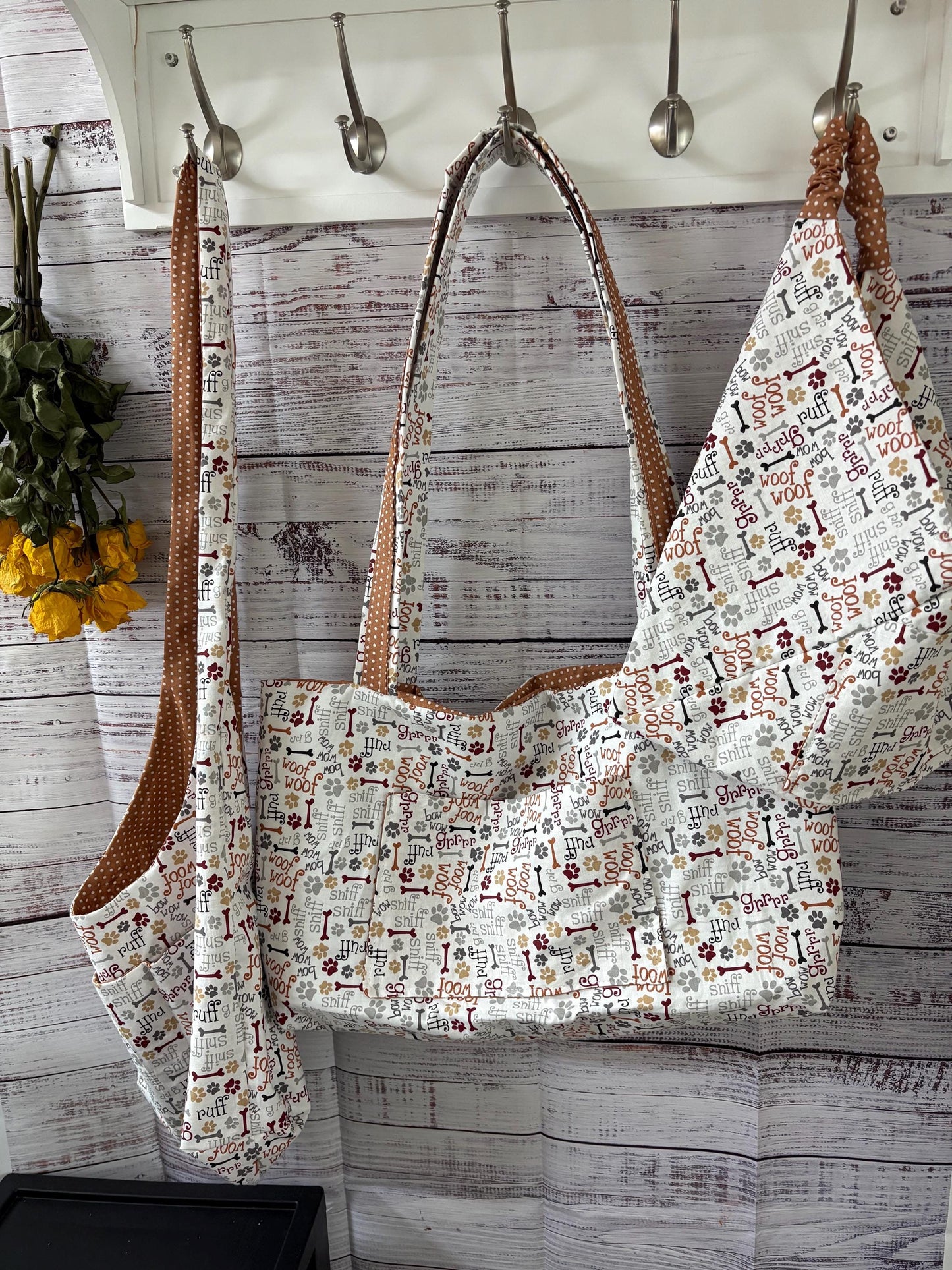 Dog Print Origami Bag